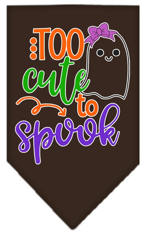 Too Cute to Spook-Girly Ghost Screen Print Bandana Cocoa Large